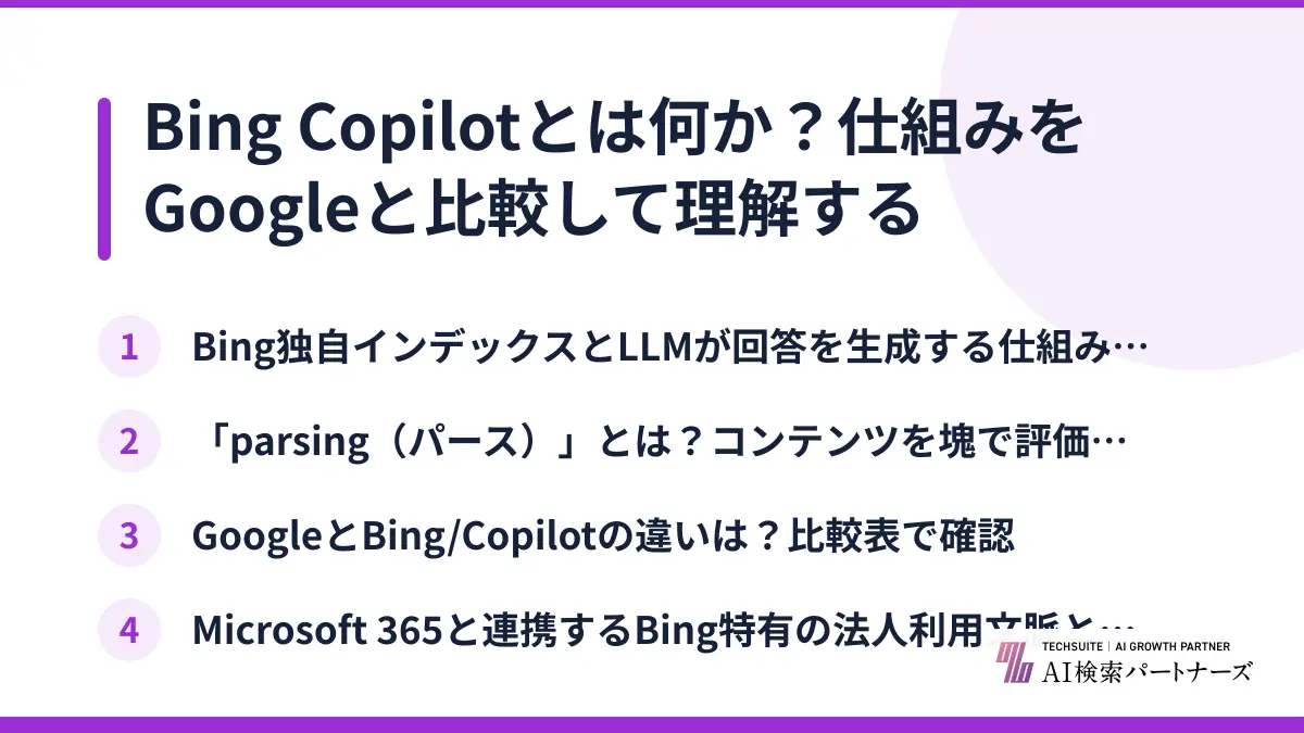 Bing Copilotとは何か？仕組みをGoogleと比較して理解する