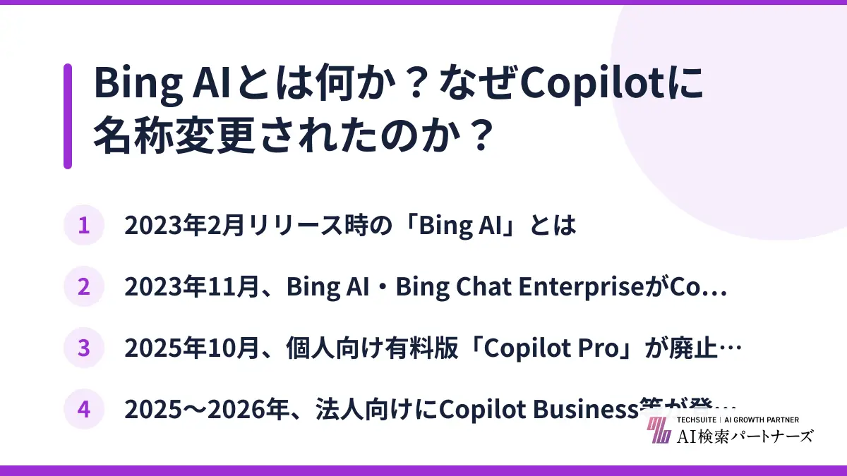 Bing AIとは何か?なぜCopilotに名称変更されたのか?