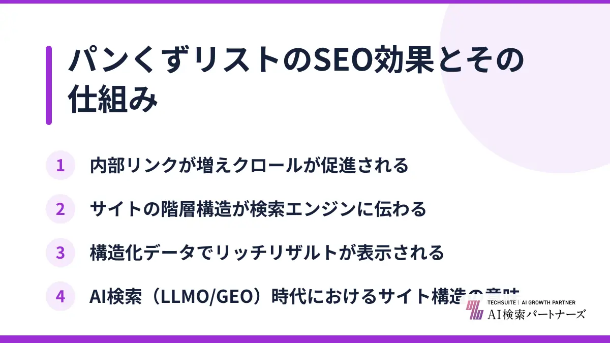 パンくずリストのSEO効果とその仕組み
