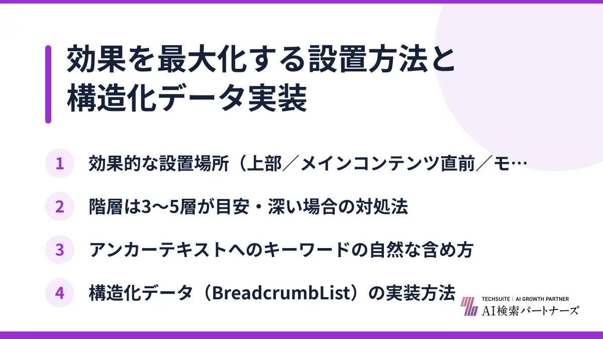 効果を最大化する設置方法と構造化データ実装