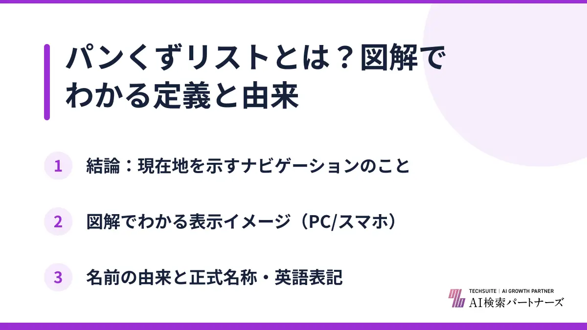 パンくずリストとは？図解でわかる定義と由来