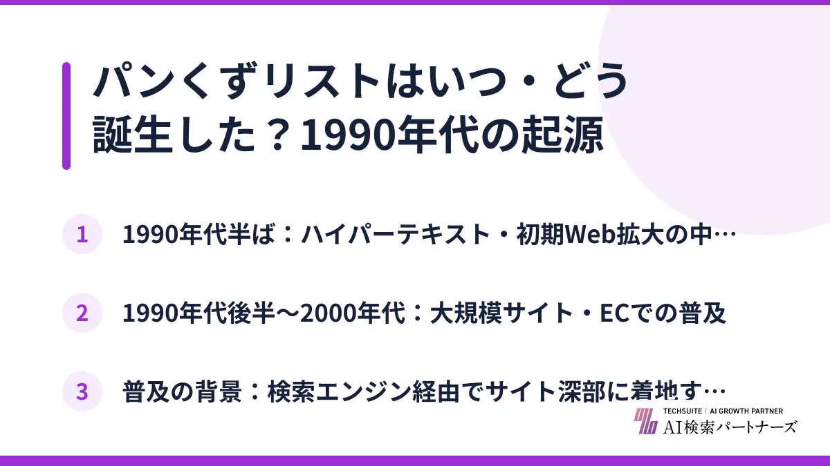 パンくずリストはいつ・どう誕生した？1990年代の起源