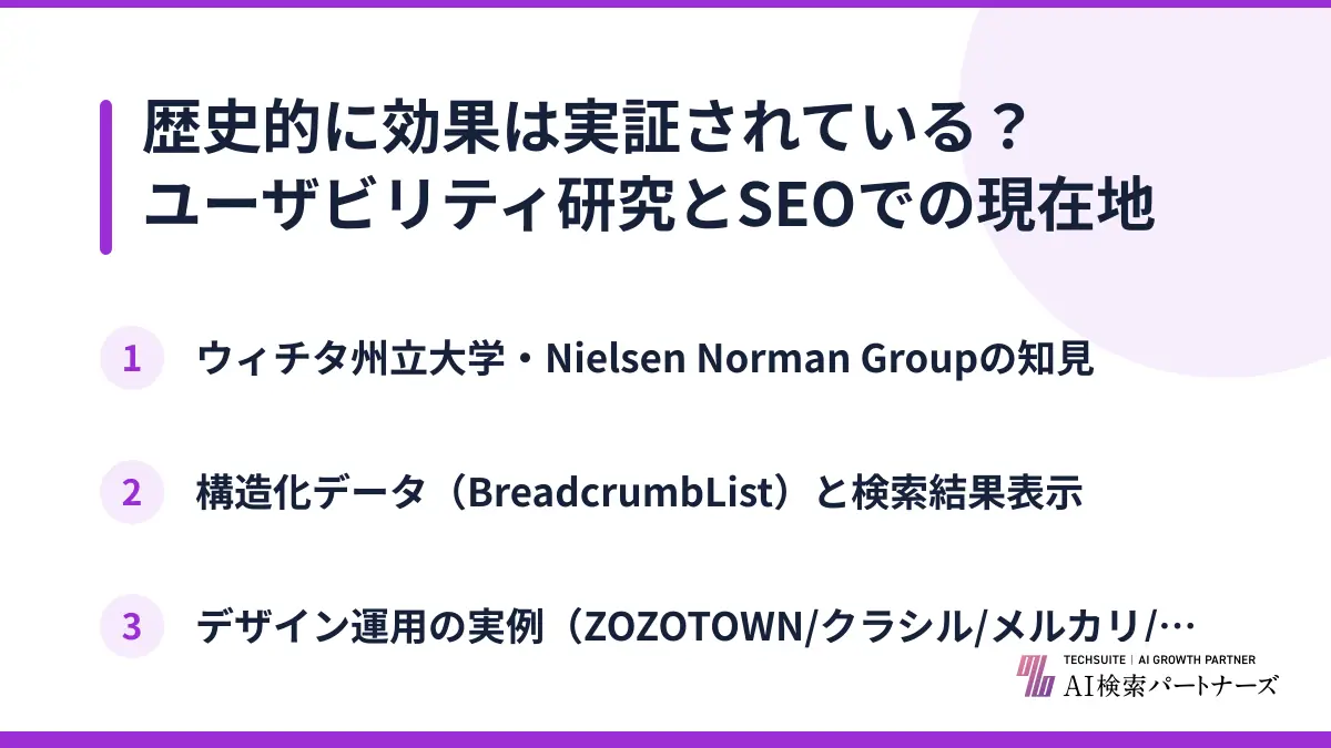 歴史的に効果は実証されている？ユーザビリティ研究とSEOでの現在地