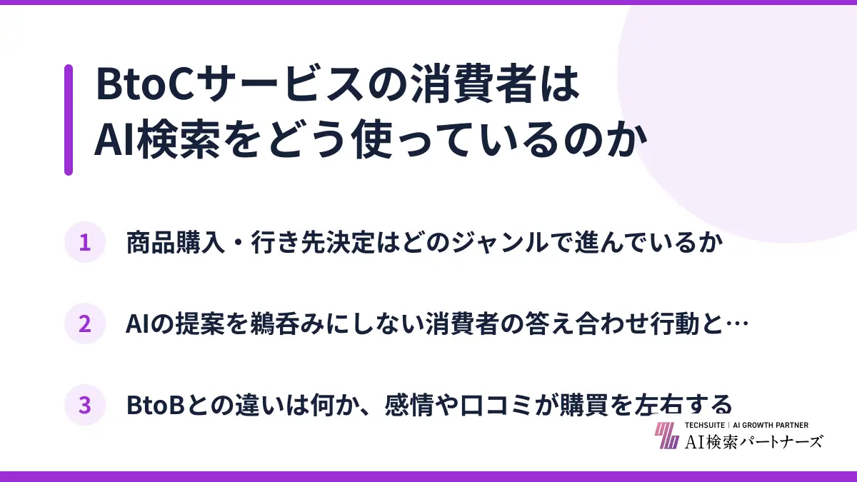 BtoCサービスの消費者はAI検索をどう使っているのか