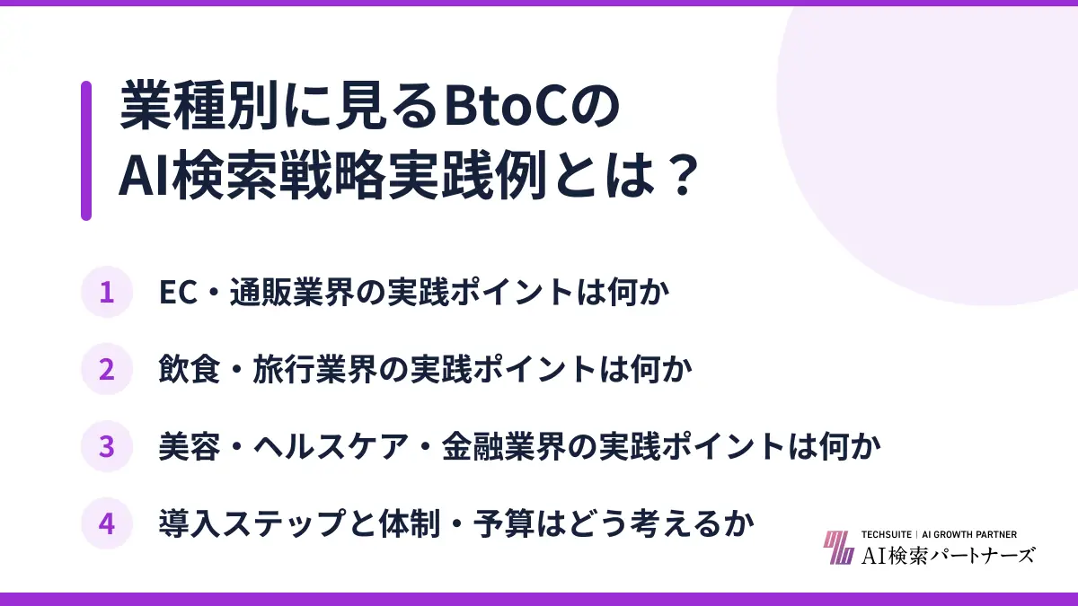 業種別に見るBtoCのAI検索戦略実践例とは？