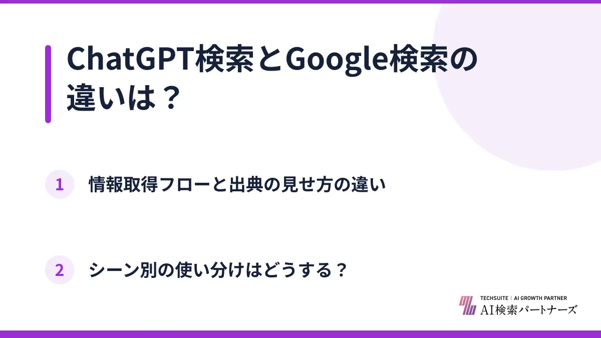 ChatGPT検索とGoogle検索の違いは?