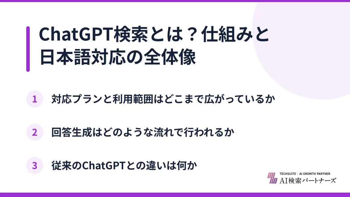 ChatGPT検索とは?仕組みと日本語対応の全体像