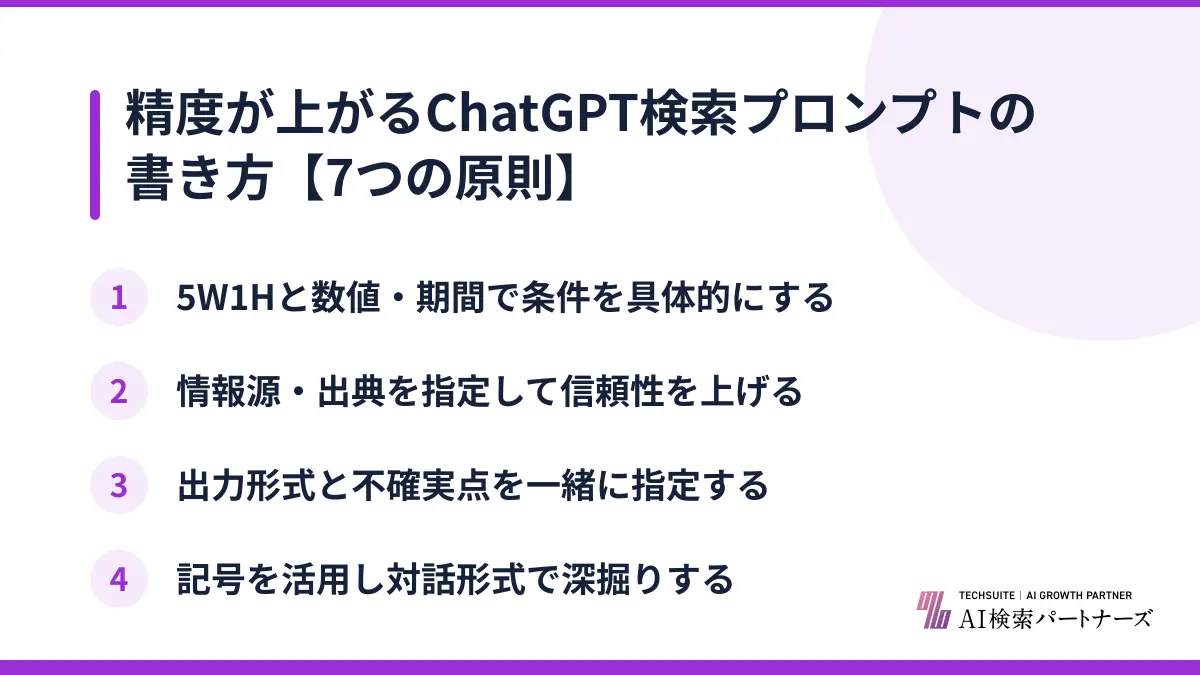 精度が上がるChatGPT検索プロンプトの書き方【7つの原則】
