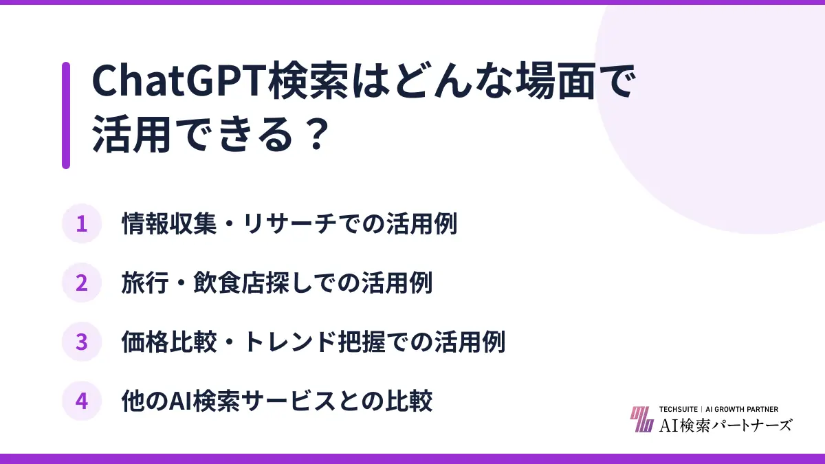 ChatGPT検索はどんな場面で活用できる?