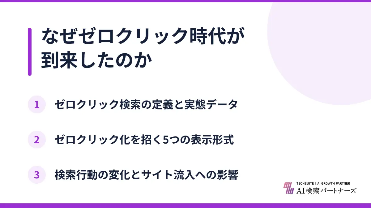 なぜゼロクリック時代が到来したのか
