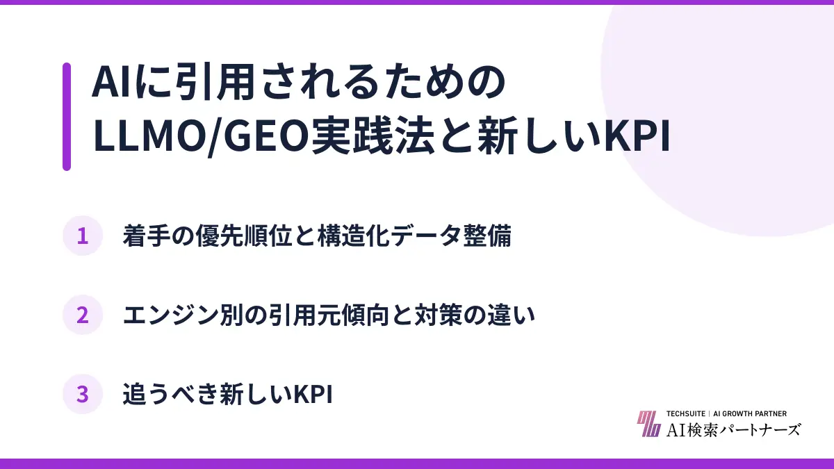 AIに引用されるためのLLMO/GEO実践法と新しいKPI