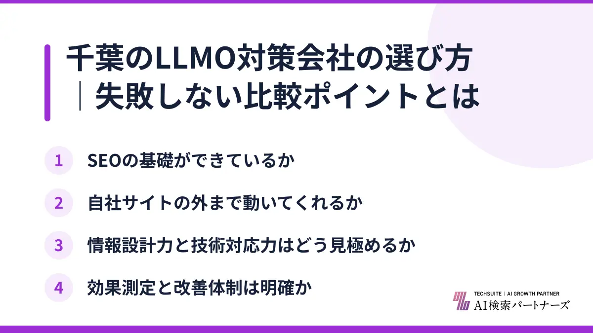 千葉のLLMO対策会社の選び方｜失敗しない比較ポイントとは