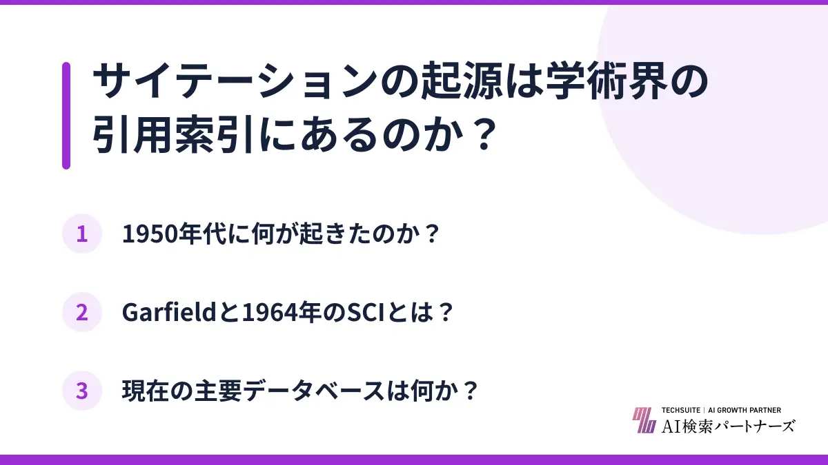 サイテーションの起源は学術界の引用索引にあるのか？