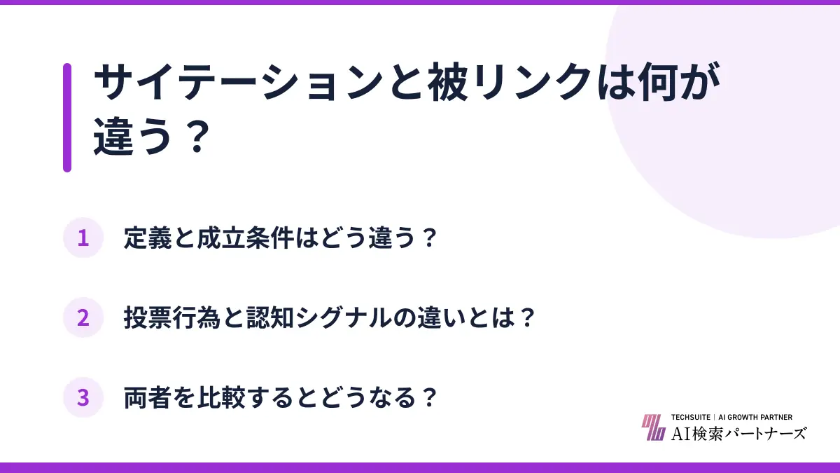 サイテーションと被リンクは何が違う?