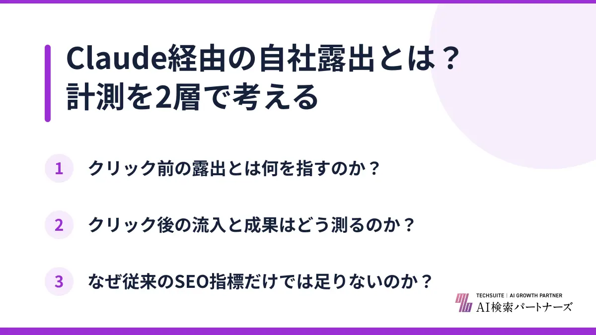 Claude経由の自社露出とは？計測を2層で考える