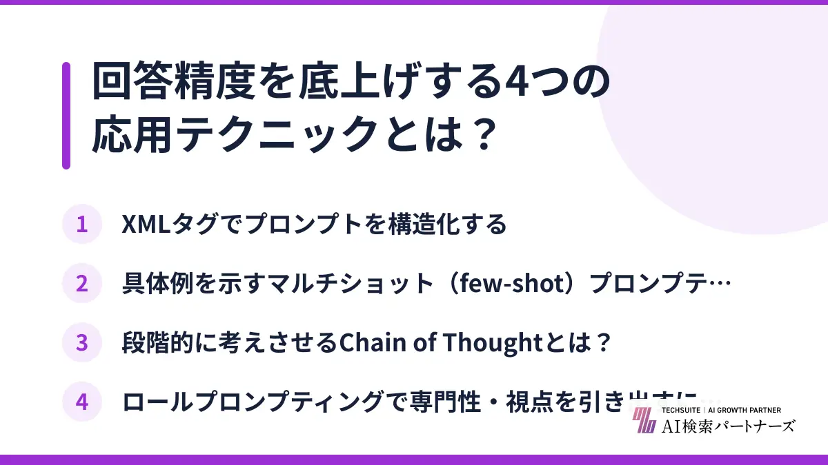 回答精度を底上げする4つの応用テクニックとは？