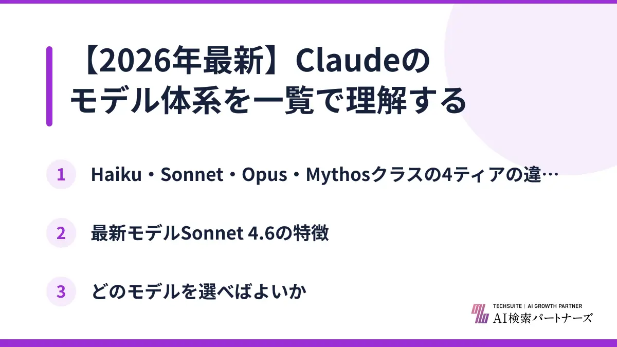 【2026年最新】Claudeのモデル体系を一覧で理解する