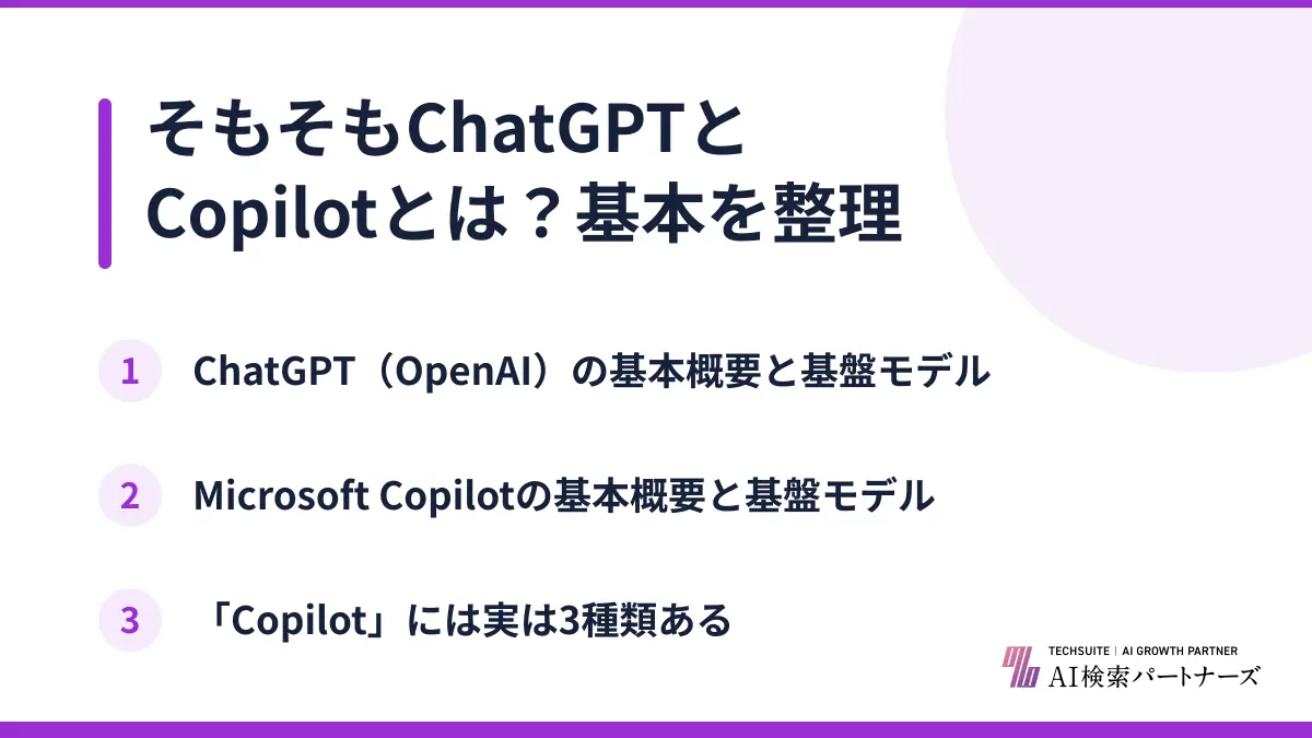そもそもChatGPTとCopilotとは？基本を整理