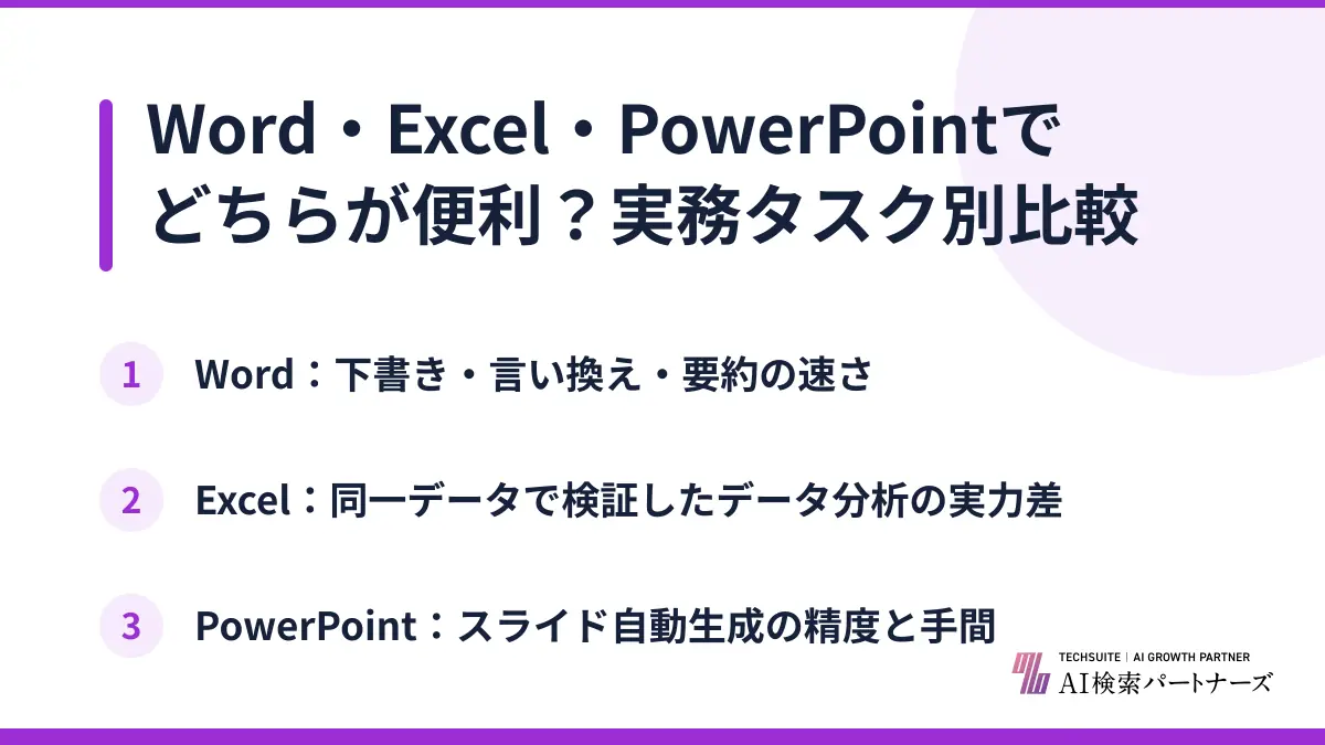 Word・Excel・PowerPointでどちらが便利？実務タスク別比較