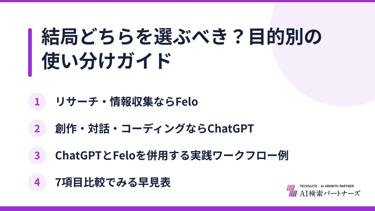 結局どちらを選ぶべき？目的別の使い分けガイド