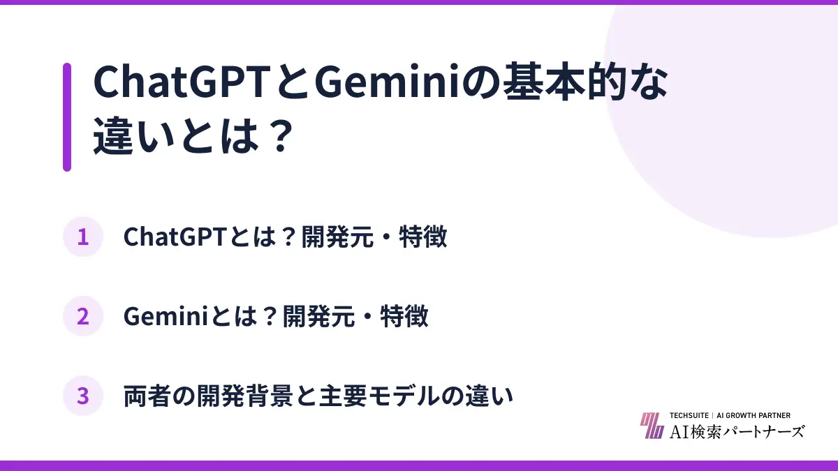 ChatGPTとGeminiの基本的な違いとは?