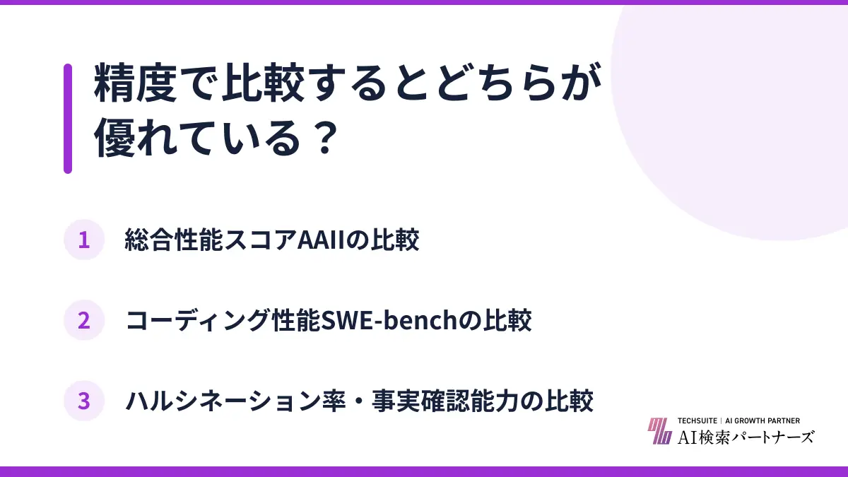 精度で比較するとどちらが優れている？