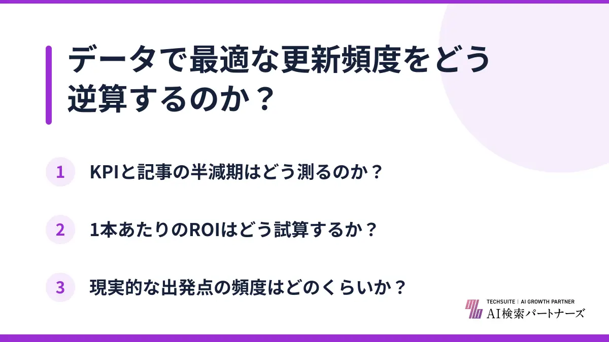 データで最適な更新頻度をどう逆算するのか？
