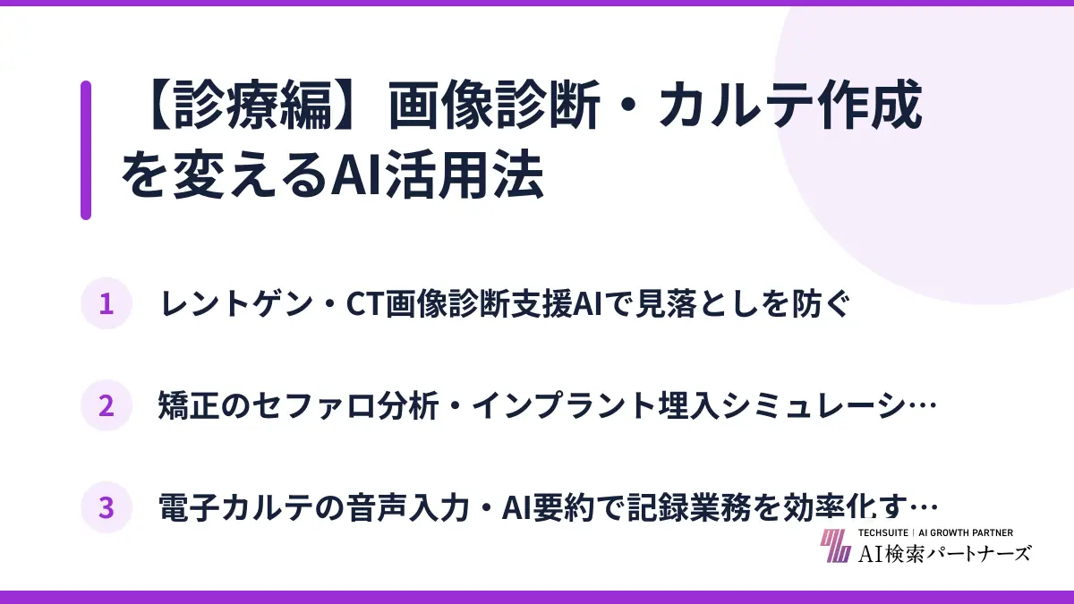 【診療編】画像診断・カルテ作成を変えるAI活用法