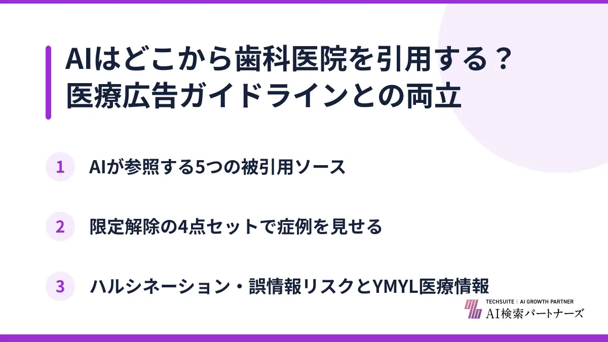 AIはどこから歯科医院を引用する？医療広告ガイドラインとの両立