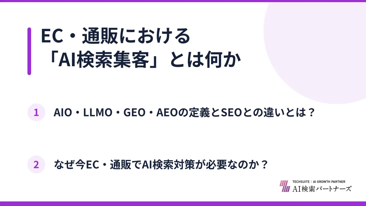 EC・通販における「AI検索集客」とは何か