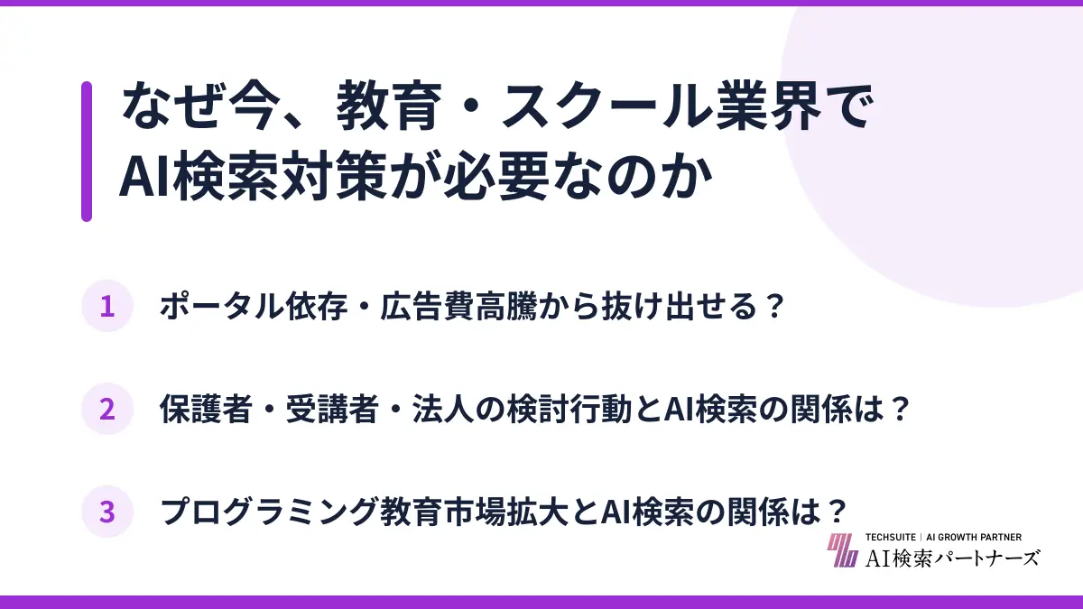 なぜ今、教育・スクール業界でAI検索対策が必要なのか
