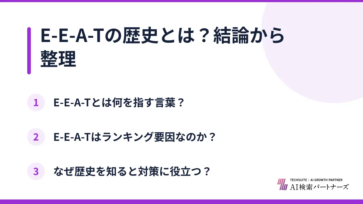 E-E-A-Tの歴史とは？結論から整理
