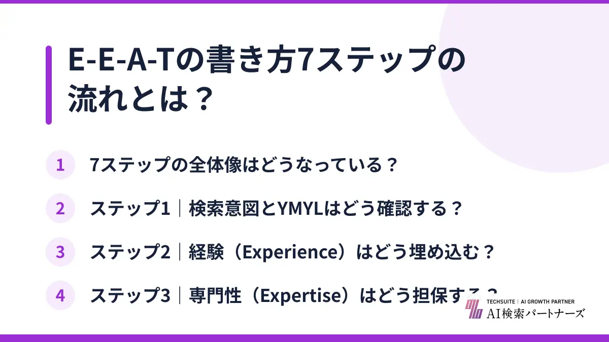 E-E-A-Tの書き方7ステップの流れとは？
