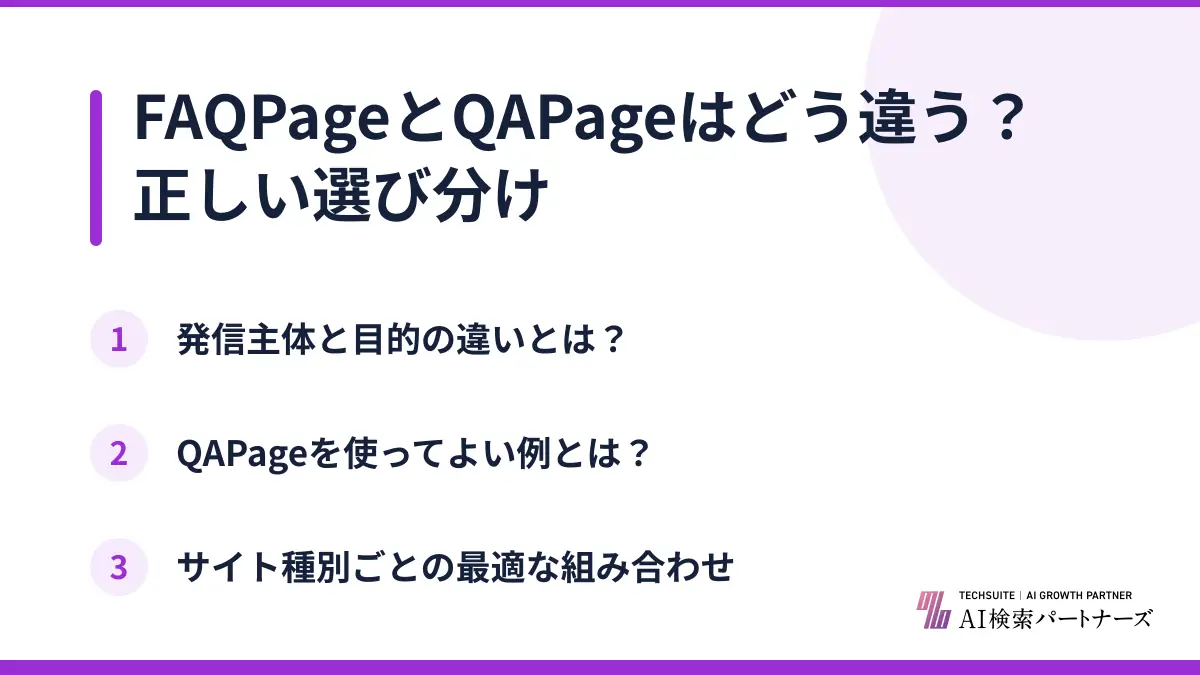 FAQPageとQAPageはどう違う？正しい選び分け