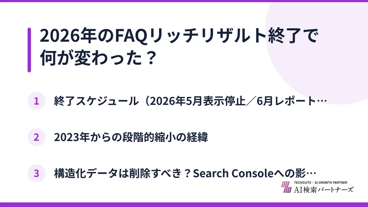 2026年のFAQリッチリザルト終了で何が変わった？