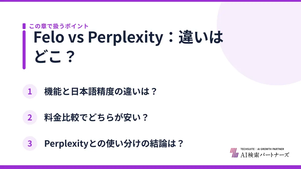 Felo vs Perplexity：違いはどこ？