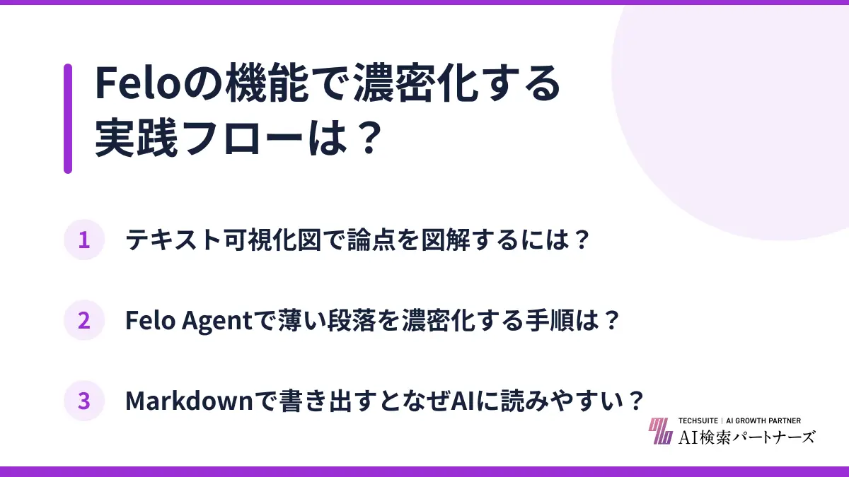 Feloの機能で濃密化する実践フローは？