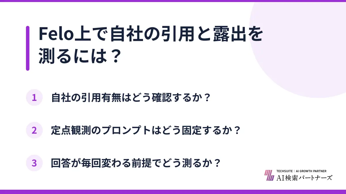 Felo上で自社の引用と露出を測るには?