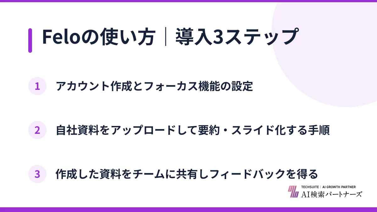 Feloの使い方｜導入3ステップ