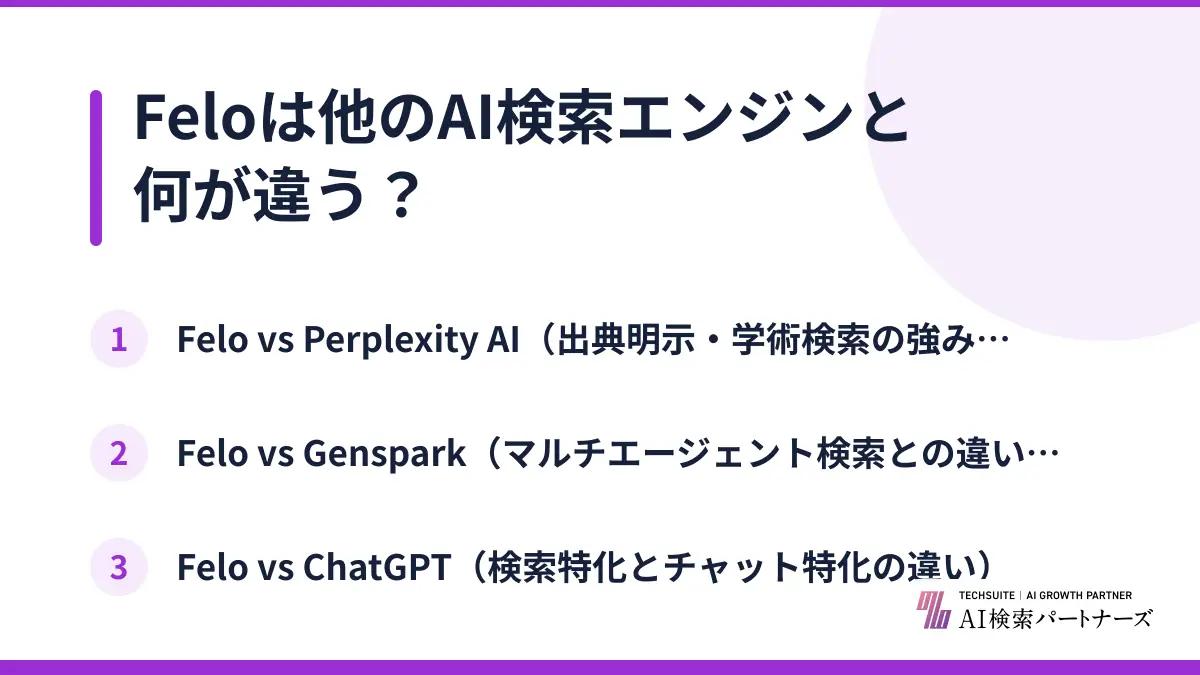 Feloは他のAI検索エンジンと何が違う?