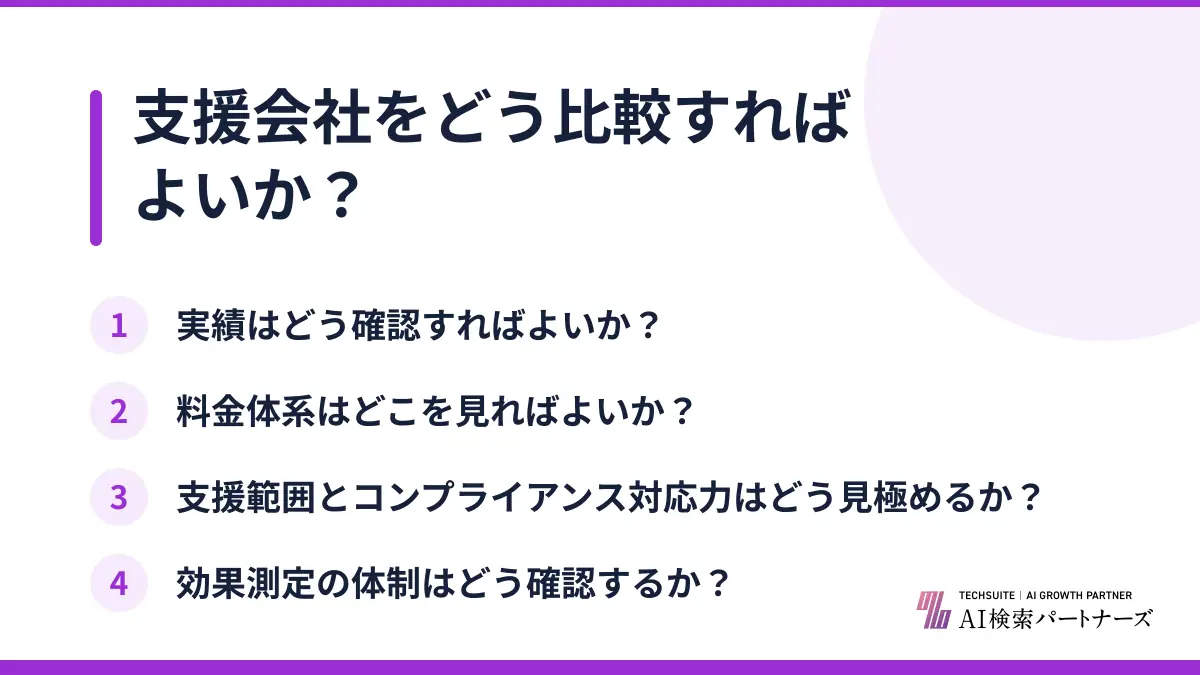 支援会社をどう比較すればよいか？