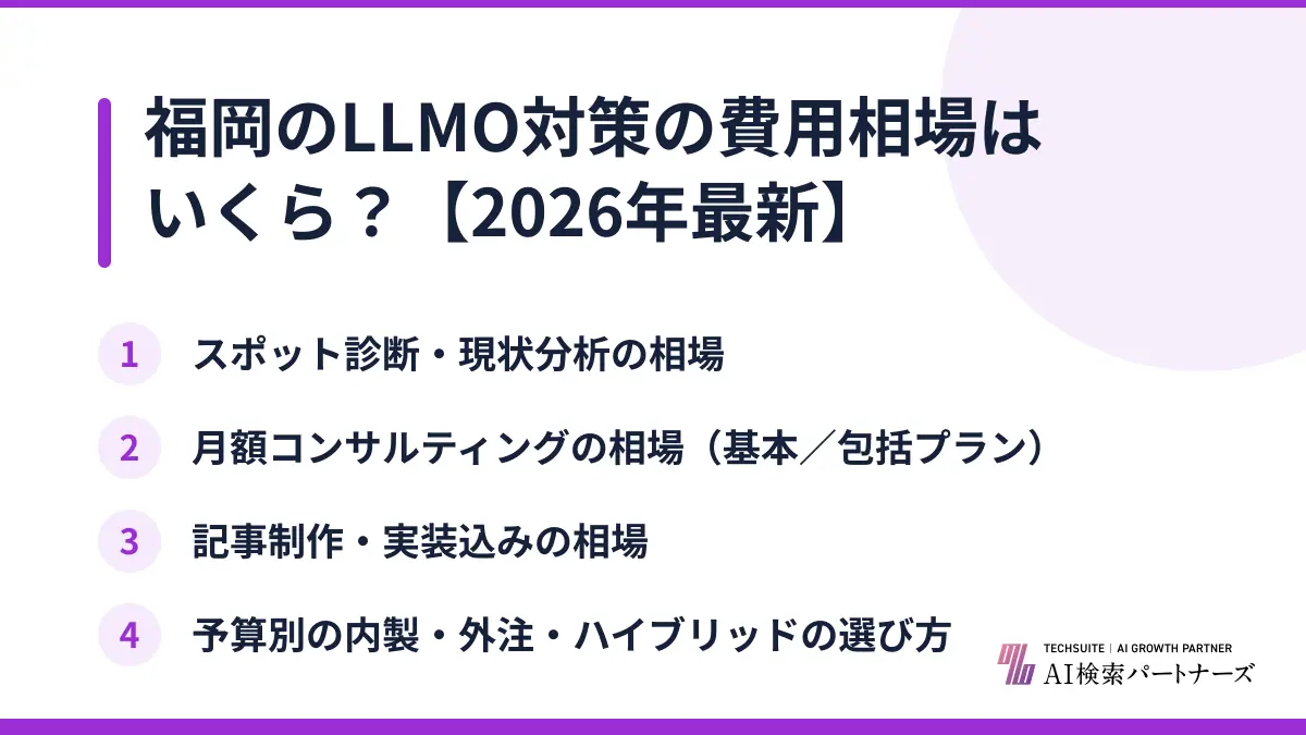 福岡のLLMO対策の費用相場はいくら?【2026年最新】