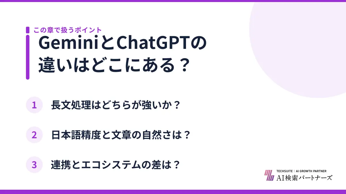 GeminiとChatGPTの違いはどこにある？
