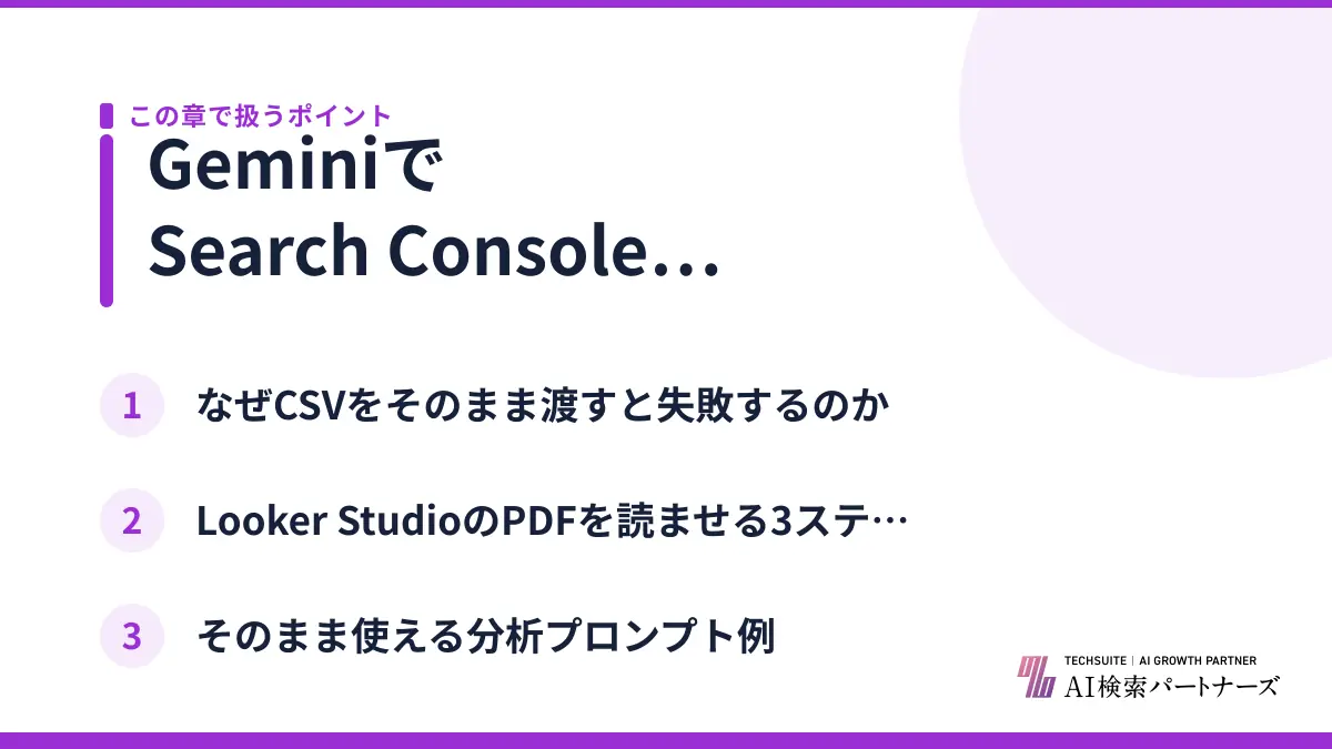 GeminiでSearch Console分析を自動化する手順