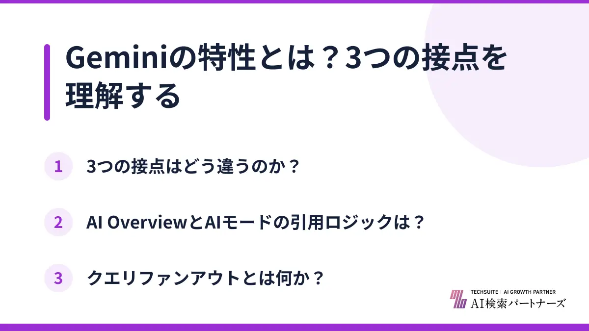 Geminiの特性とは?3つの接点を理解する
