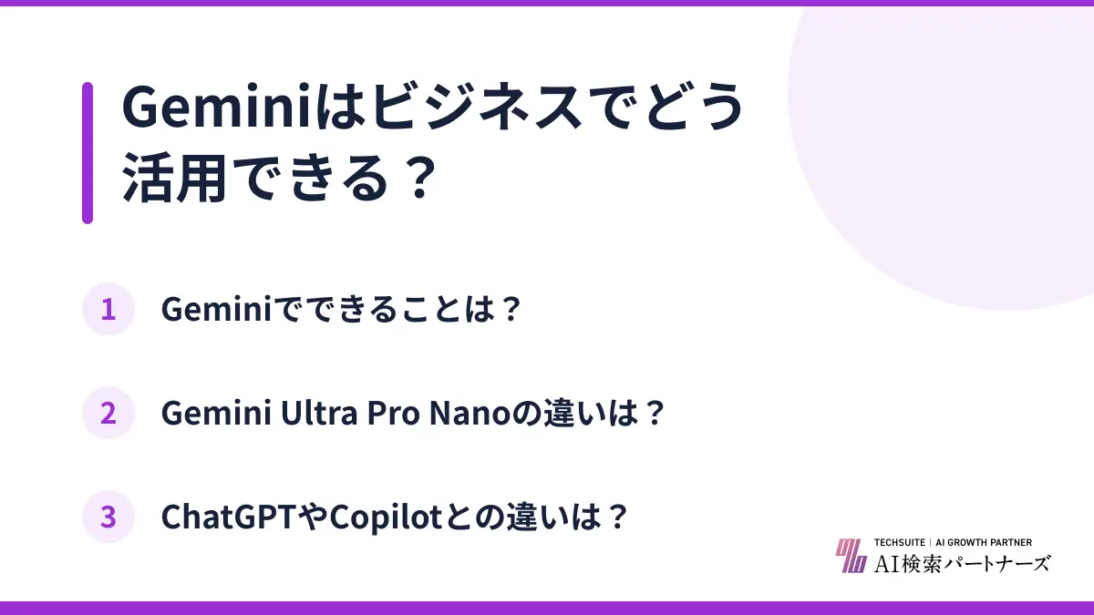 Geminiはビジネスでどう活用できる？