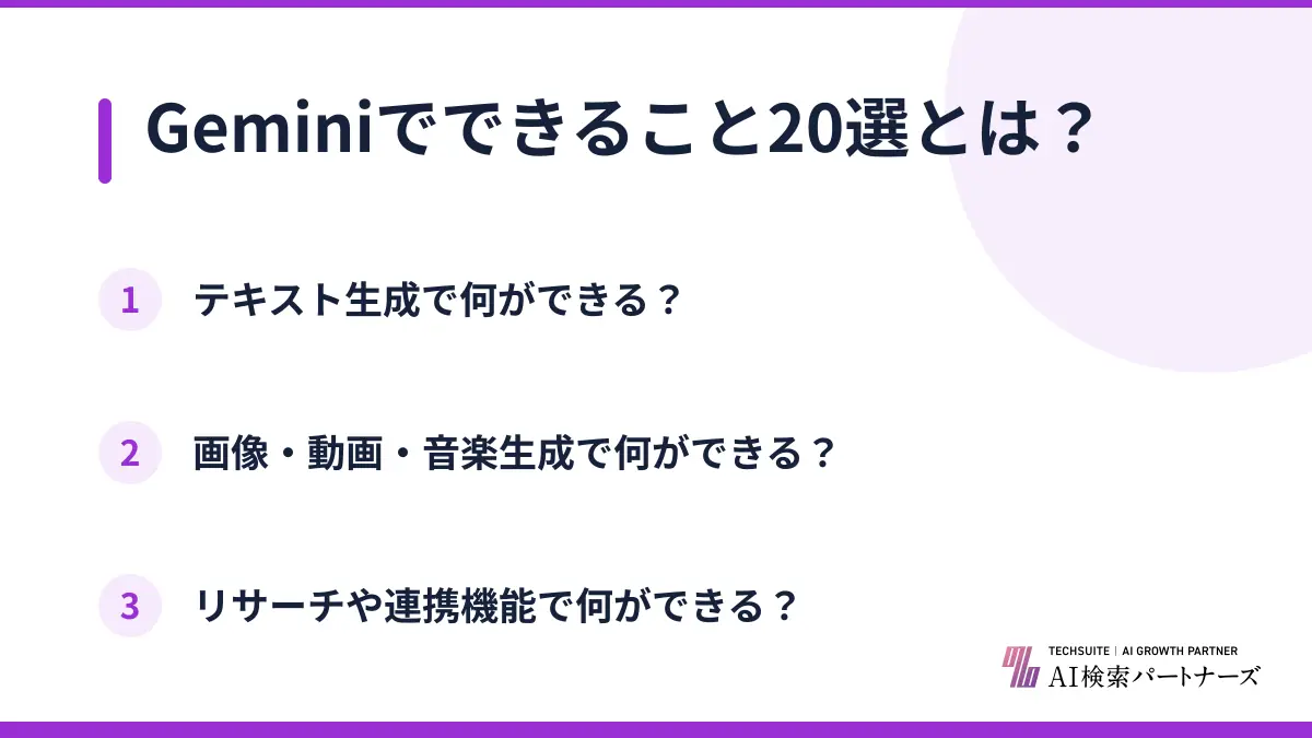 Geminiでできること20選とは?