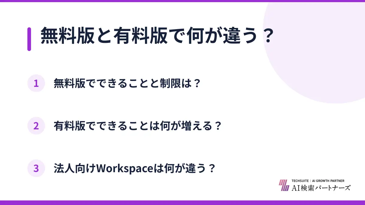 無料版と有料版で何が違う?