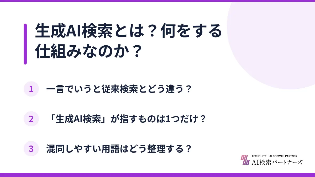 生成AI検索とは？何をする仕組みなのか？