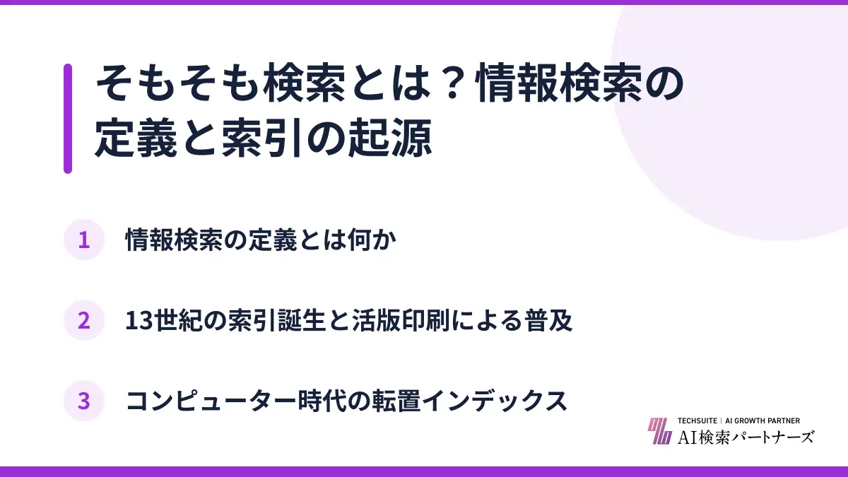 そもそも検索とは？情報検索の定義と索引の起源